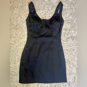 Women’s little black dress with crystal straps